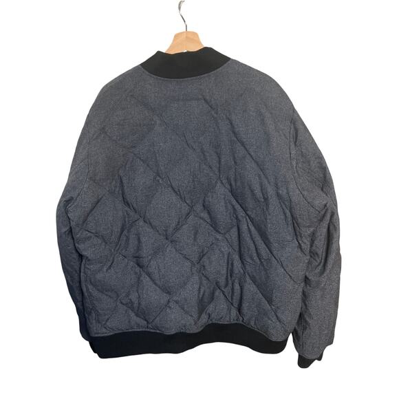 Eddie Bauer Down 2XL Nylon Zip up Gray Sweater Skyliner Model - Picture 2 of 7